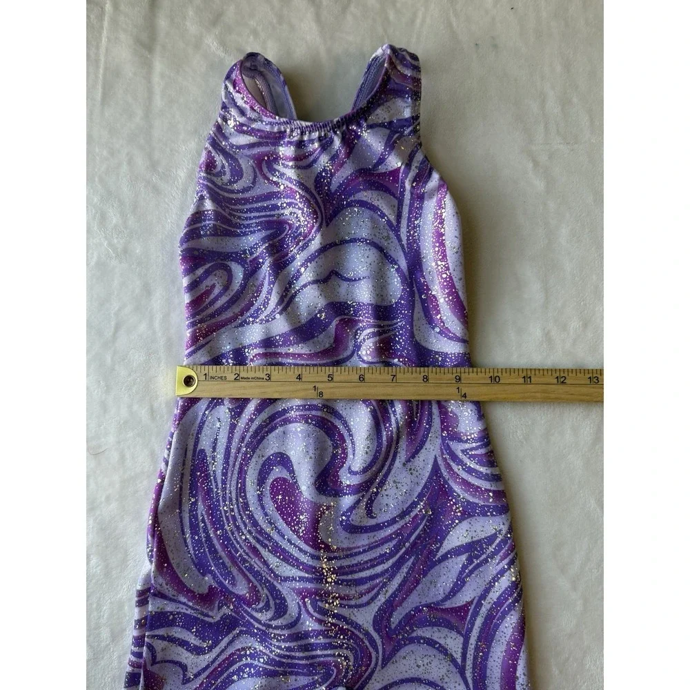 Snowflake Razzleberry T-Back Gymnastics Dance Biketard Purple Holographic L